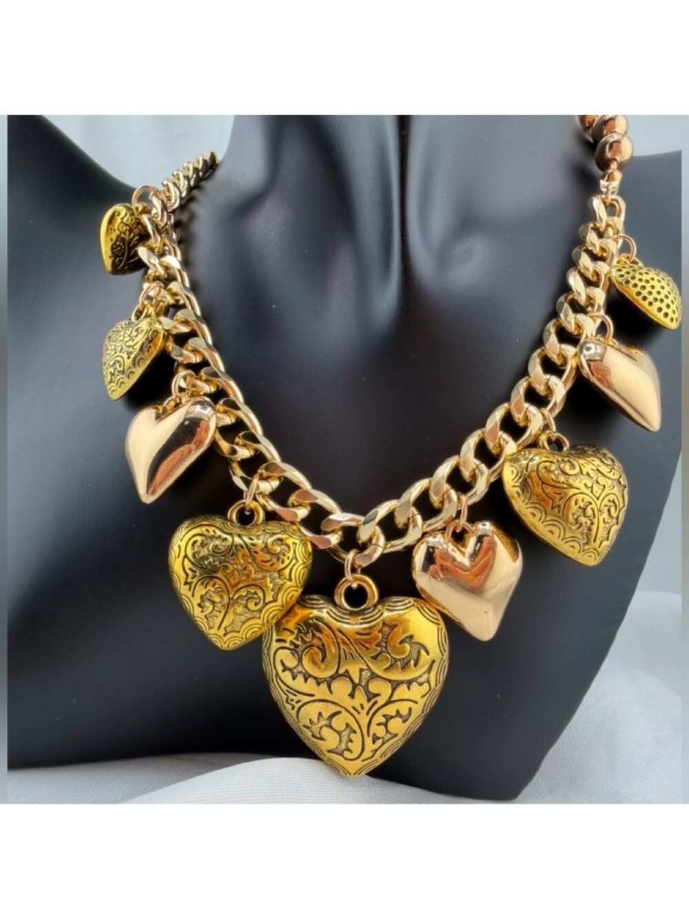 Chunky Gold Heart Necklace | Romantic Bold Statement Piece